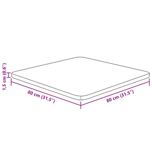 vidaXL Plateau de table carré 80x80x1,5 cm en chêne non traité
