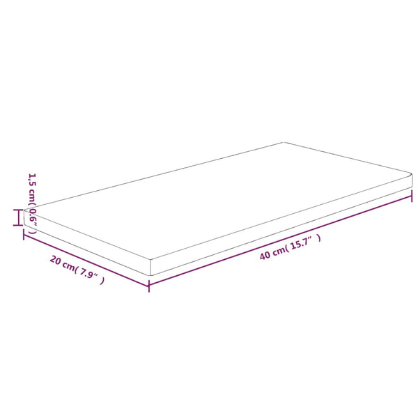 Eiche Regalbrett 40x20 cm Massivholz Unbehandelt