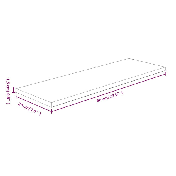 Eiche Regalbrett 60x20 cm Massivholz Unbehandelt