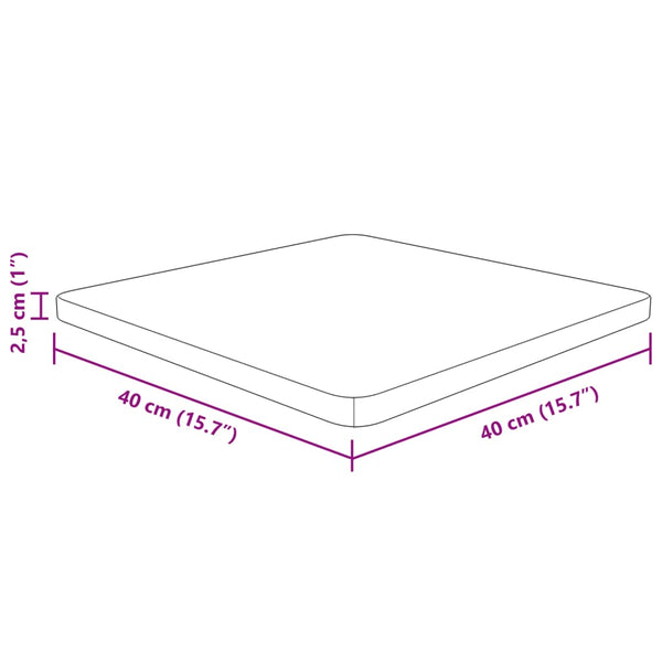 vidaXL Plateau de table carré 40x40x2,5 cm en chêne non traité