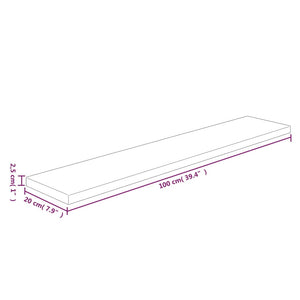 Eiche Regalbrett 100x20 cm Massivholz Unbehandelt