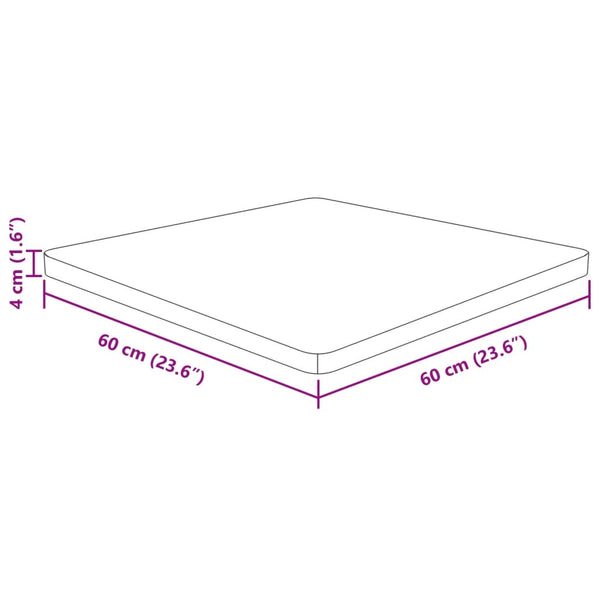 vidaXL Plateau de table carré 60x60x4 cm en chêne non traité