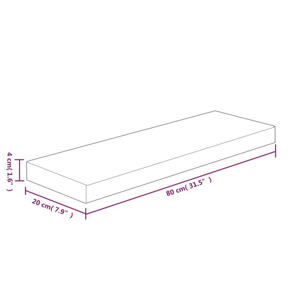 Regalboden Eiche Massivholz 80x20 cm