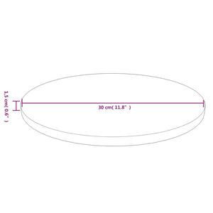 vidaXL Plateau de table rond bois de chêne traité marron clair Ø30x1,5 cm