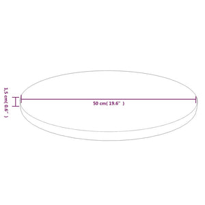 vidaXL Plateau de table rond Marron clair Ø50x1,5 cm Bois de chêne traité
