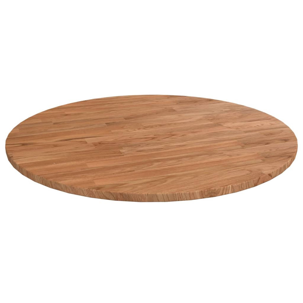 vidaXL Plateau de table rond Marron clair Ø 60 x 1,5 cm en bois de chêne traité