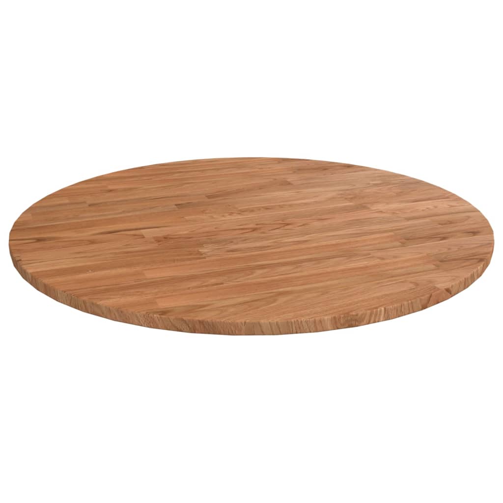 vidaXL Plateau de table rond Marron clair Ø 60 x 1,5 cm en bois de chêne traité