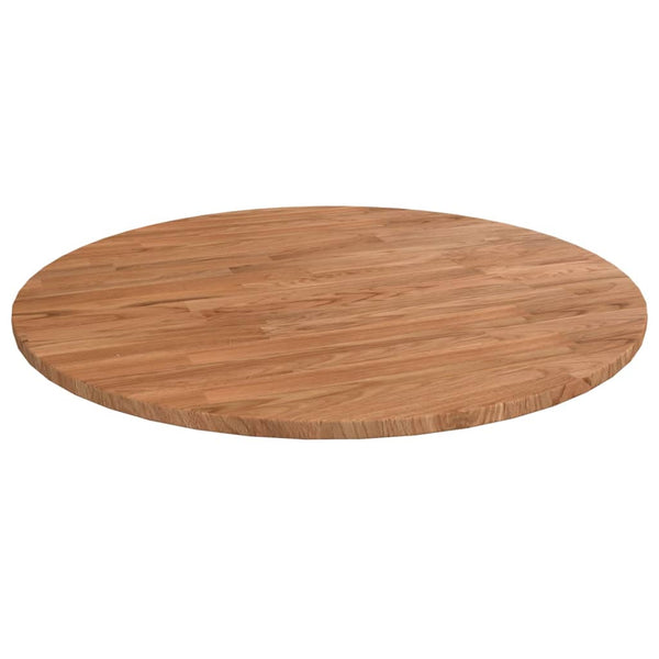 vidaXL Plateau de table rond Marron clair Ø 60 x 1,5 cm en bois de chêne traité