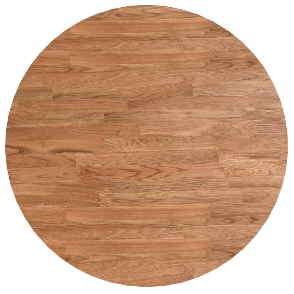 vidaXL Plateau de table rond Marron clair Ø 60 x 1,5 cm en bois de chêne traité