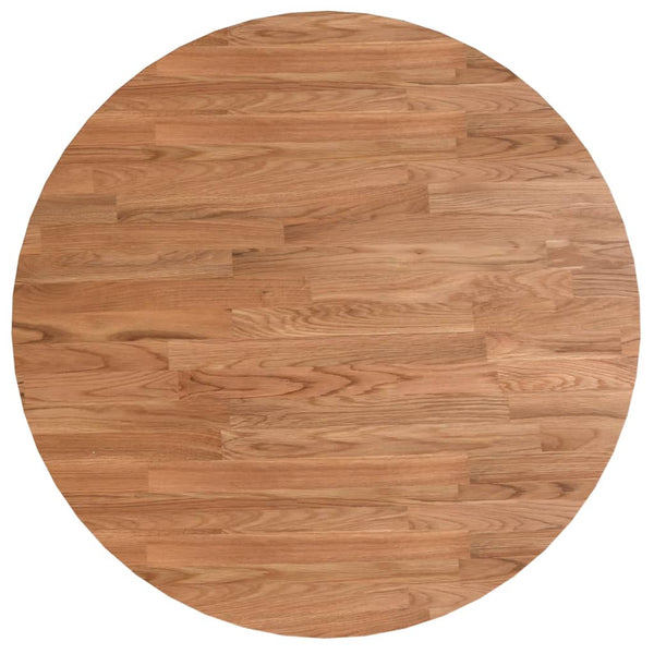 vidaXL Plateau de table rond Marron clair Ø 60 x 1,5 cm en bois de chêne traité