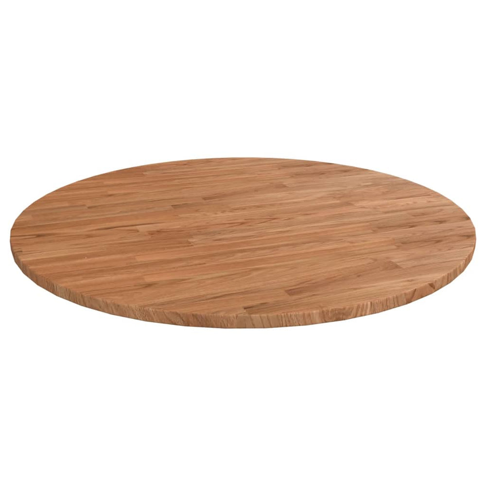 vidaXL Plateau de table rond Marron clair Ø70x1,5 cm Bois de chêne traité