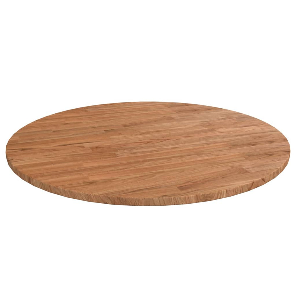 vidaXL Plateau de table rond bois de chêne traité marron clair Ø80x1,5 cm