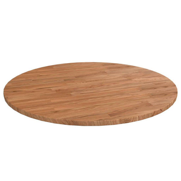 vidaXL Plateau de table rond bois de chêne traité marron clair Ø80x1,5 cm