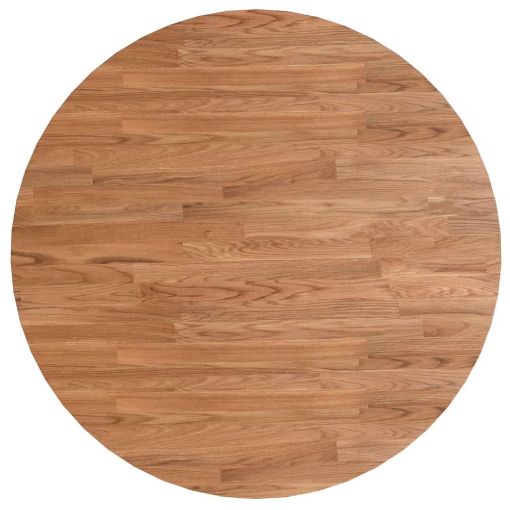 vidaXL Plateau de table rond bois de chêne traité marron clair Ø80x1,5 cm