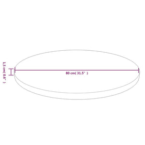 vidaXL Plateau de table rond bois de chêne traité marron clair Ø80x1,5 cm