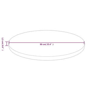 vidaXL Plateau de table rond bois de chêne traité marron clair Ø90x1,5 cm