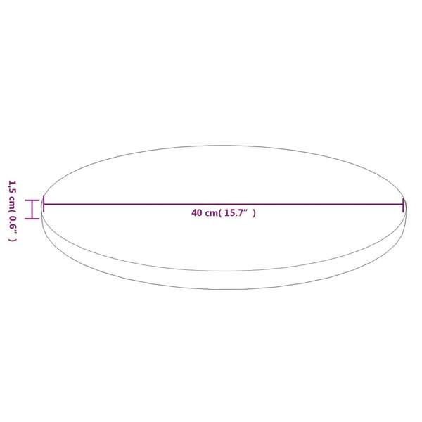 Runde Tischplatte Dunkelbraun Ø40cm Eiche