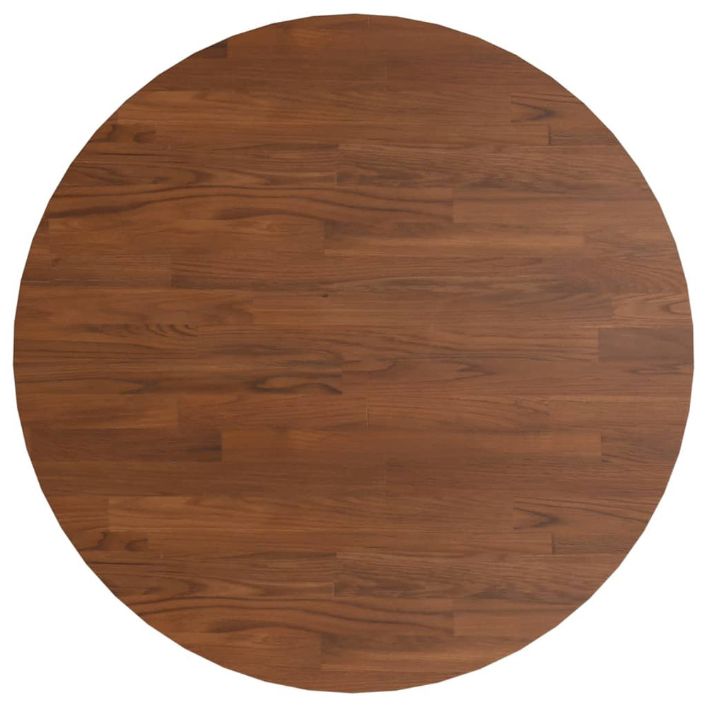 vidaXL Plateau de table rond marron foncé Ø50x1,5 cm en chêne traité