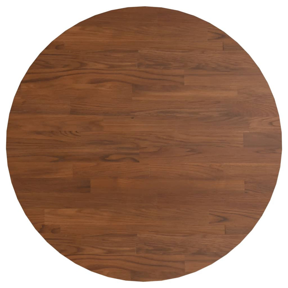 vidaXL Plateau de table rond marron foncé Ø 60 x 1,5 cm en chêne traité