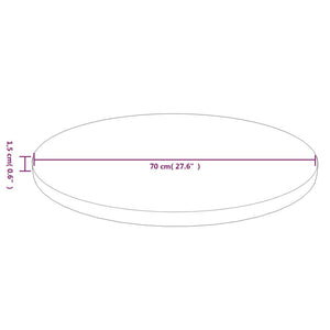 Runde Tischplatte Dunkelbraun Ø70cm Eiche
