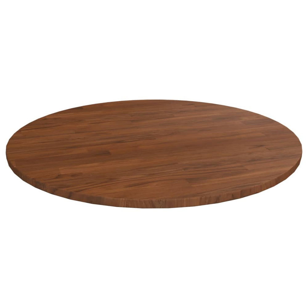 vidaXL Plateau de table rond bois de chêne traité marron foncé Ø80x1,5 cm