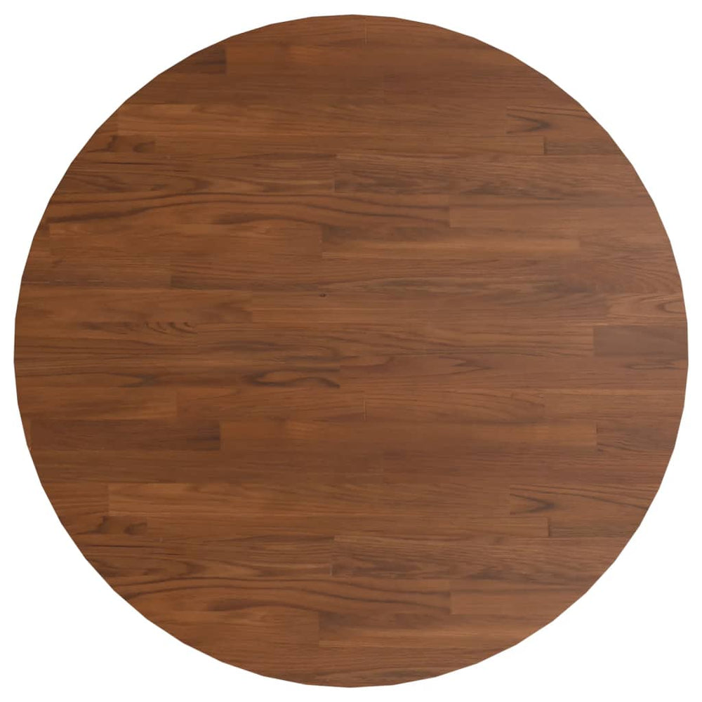 vidaXL Plateau de table rond bois de chêne traité marron foncé Ø80x1,5 cm