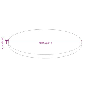 Runde Tischplatte Dunkelbraun Ø80cm Eiche