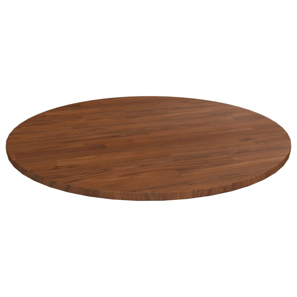 vidaXL Plateau de table rond marron foncé Ø90x1,5 cm en bois de chêne traité