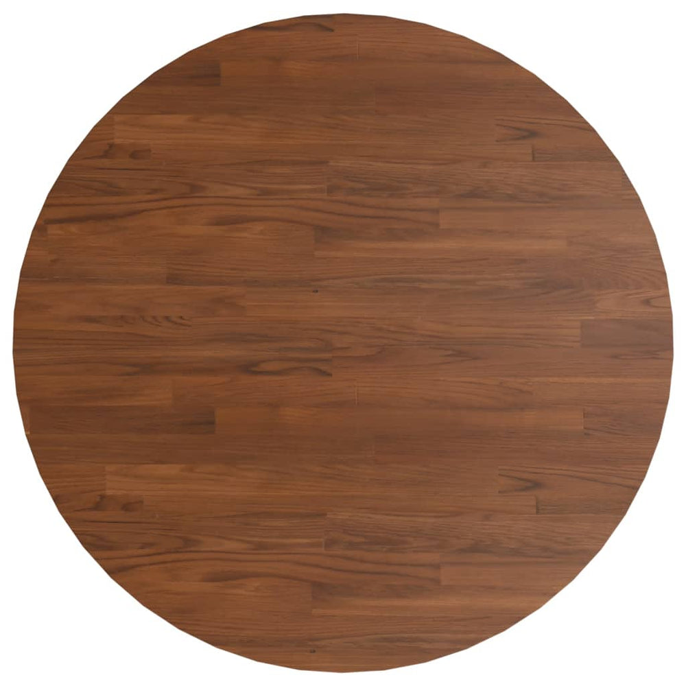 vidaXL Plateau de table rond marron foncé Ø90x1,5 cm en bois de chêne traité