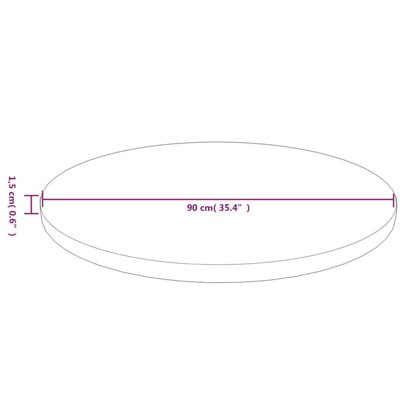 Runde Tischplatte Dunkelbraun Ø90cm Eiche