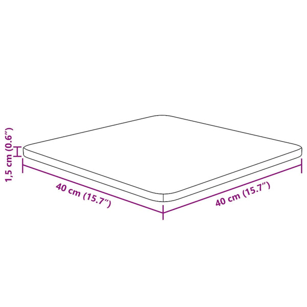 vidaXL Plateau de table carré chêne traité marron clair 40x40x1,5 cm