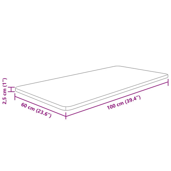 Dunkelbraune Waschtischplatte 100x60 cm Massivholz