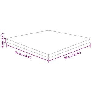 vidaXL Plateau de table carré Marron clair 90x90x4 cm Chêne traité