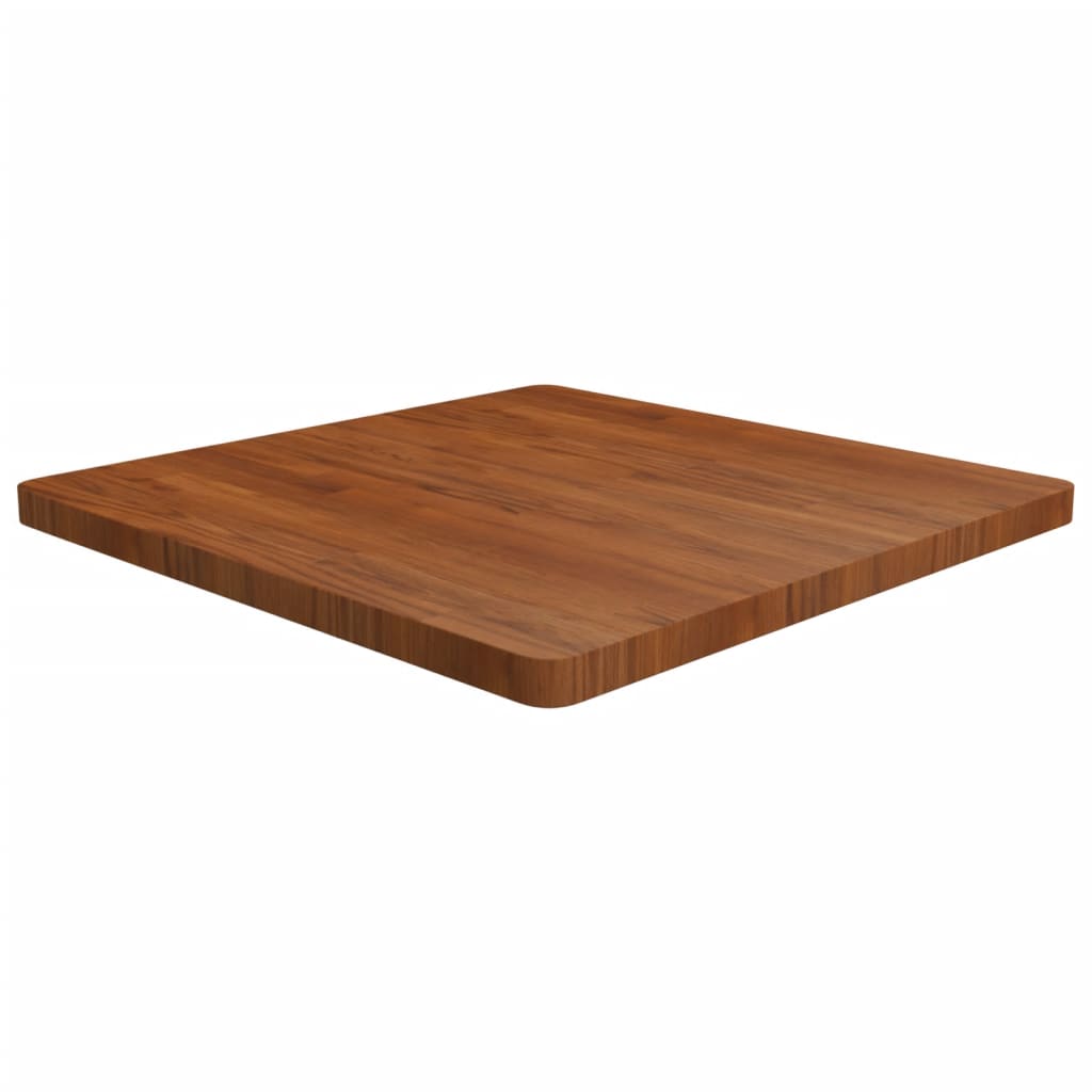 vidaXL Plateau de table carré chêne traité marron foncé 80x80x4 cm
