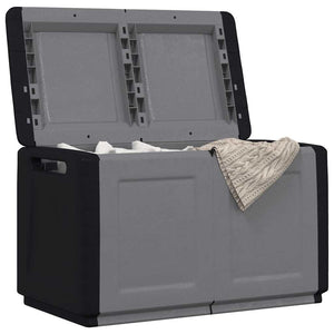 Garten-Aufbewahrungsbox 96x53x57 cm 230 L Dunkelgrau Schwarz