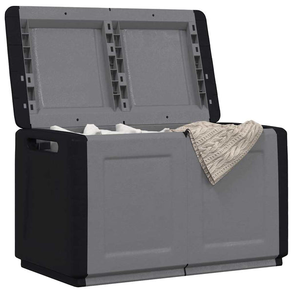 Garten-Aufbewahrungsbox 96x53x57 cm 230 L Dunkelgrau Schwarz