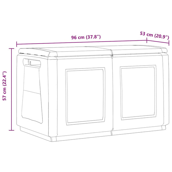 Garten-Aufbewahrungsbox 96x53x57 cm 230 L Dunkelgrau Schwarz