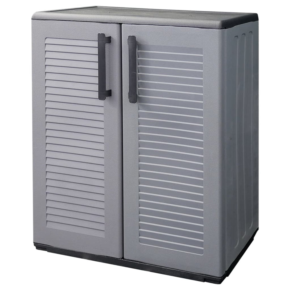 Garten-Aufbewahrungsschrank Grau Schwarz 68x37x84 cm PP