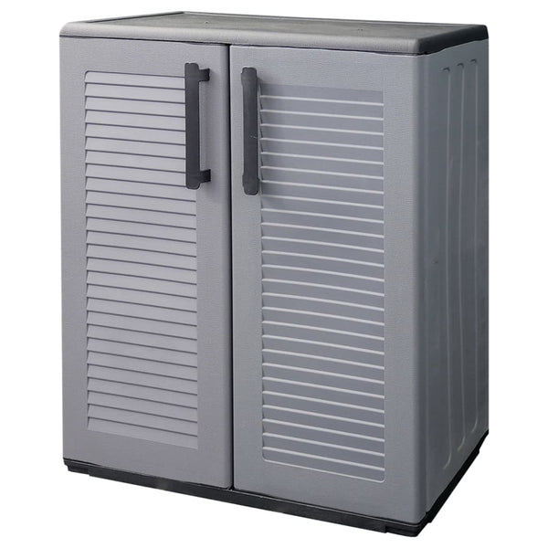 Garten-Aufbewahrungsschrank Grau Schwarz 68x37x84 cm PP