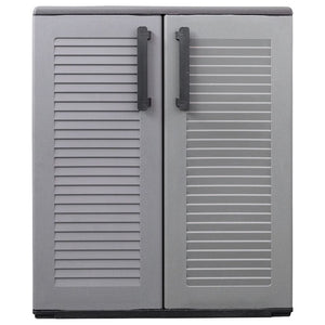 Garten-Aufbewahrungsschrank Grau Schwarz 68x37x84 cm PP