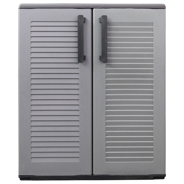 Garten-Aufbewahrungsschrank Grau Schwarz 68x37x84 cm PP