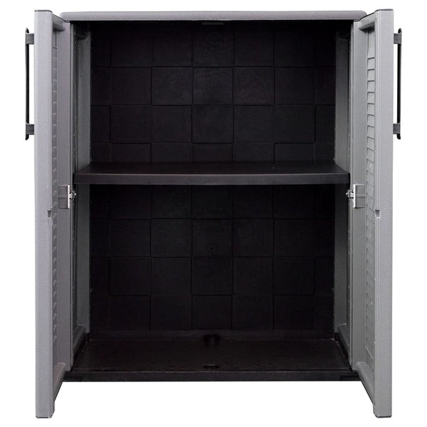 Garten-Aufbewahrungsschrank Grau Schwarz 68x37x84 cm PP