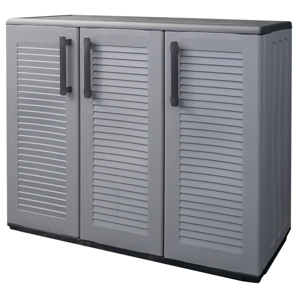 Gartenschrank Grau und Schwarz 102x37x84 cm PP