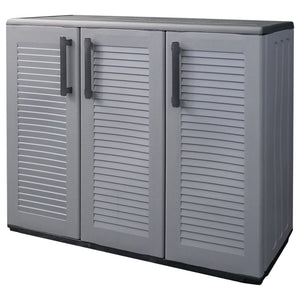 Gartenschrank Grau und Schwarz 102x37x84 cm PP