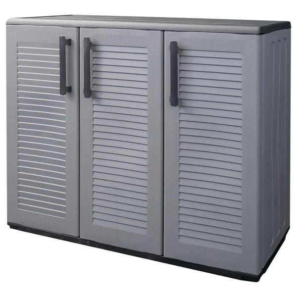 Gartenschrank Grau und Schwarz 102x37x84 cm PP