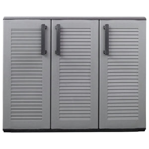 Gartenschrank Grau und Schwarz 102x37x84 cm PP