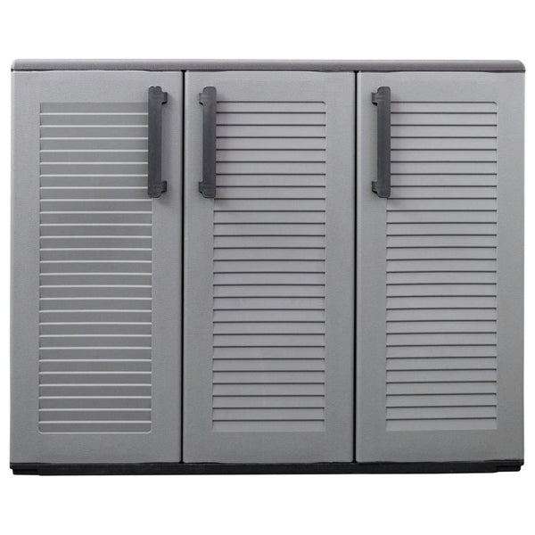 Gartenschrank Grau und Schwarz 102x37x84 cm PP