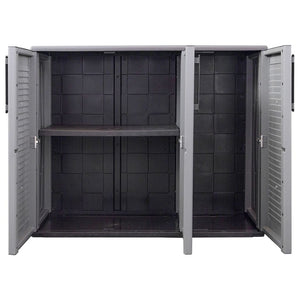 Gartenschrank Grau und Schwarz 102x37x84 cm PP