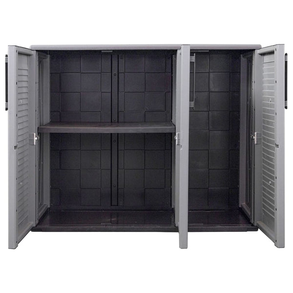 Gartenschrank Grau und Schwarz 102x37x84 cm PP