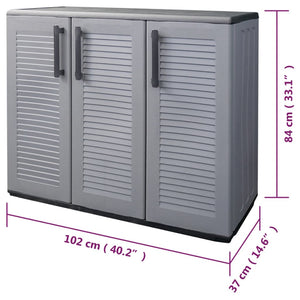 Gartenschrank Grau und Schwarz 102x37x84 cm PP